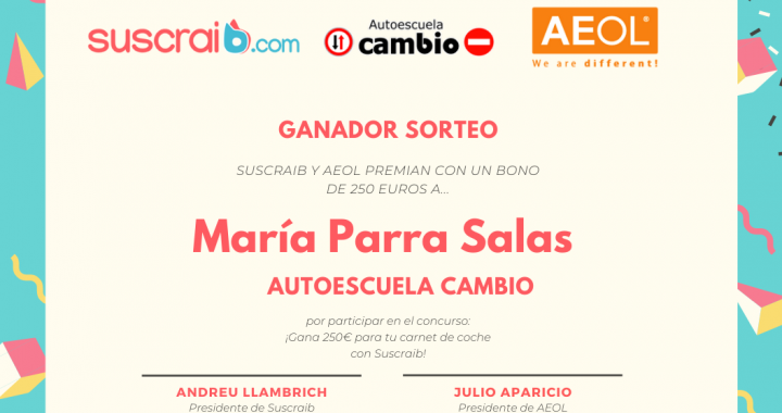 Ganadora de los 250€ para el carnet de coche