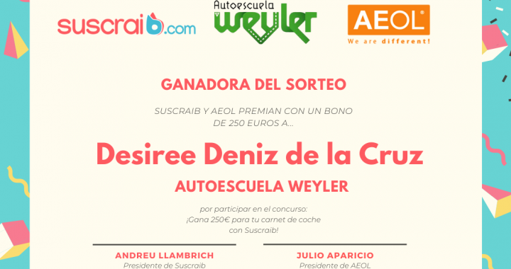 Ganadora de los 250€ para el carnet de coche